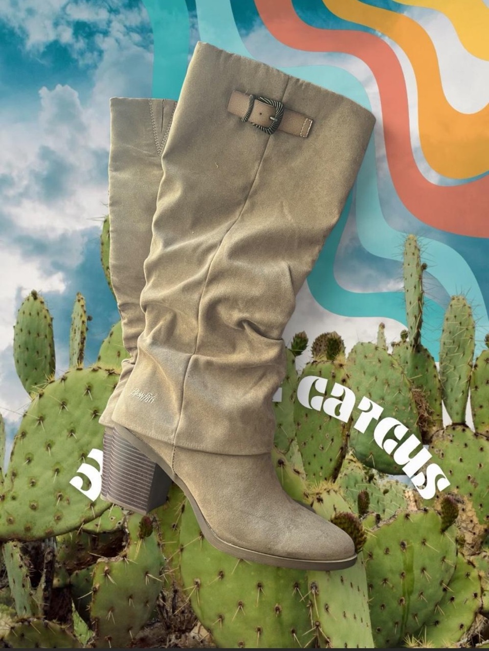 Blowfish - Taupe Slouchy Heeled Boots